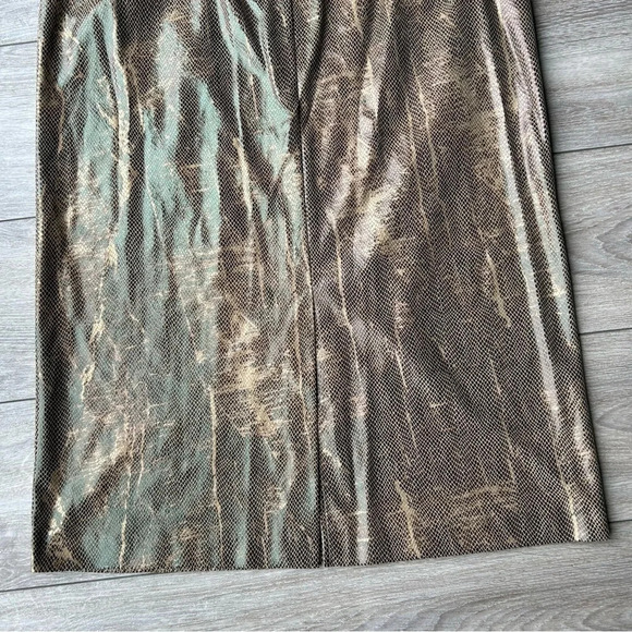 Vintage Jesse Ryan  Shimmer Snakeskin Pattern Midi A Line Skirt - Picture 2 of 11